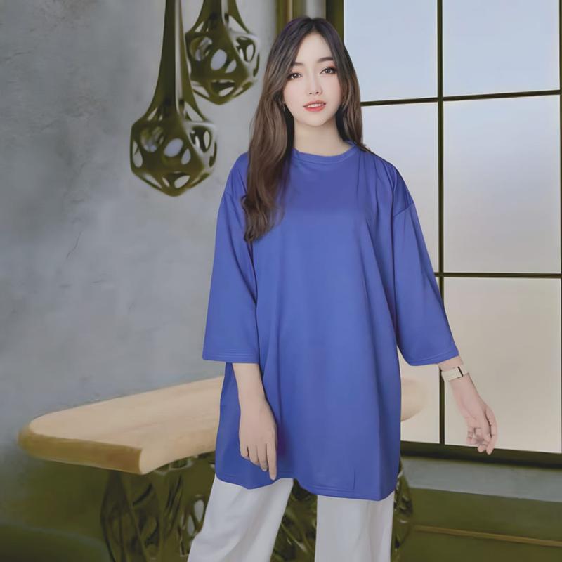 DEWIE ATASAN OVERSIZE LD 130 POLOS BASIC baju wanita kaos oblong Panjang Variasi Kombinasi DEWIE ATASAN OVERSIZE LD 130 POLOS BASIC baju wanita kaos oblong Panjang Variasi Kombinasi