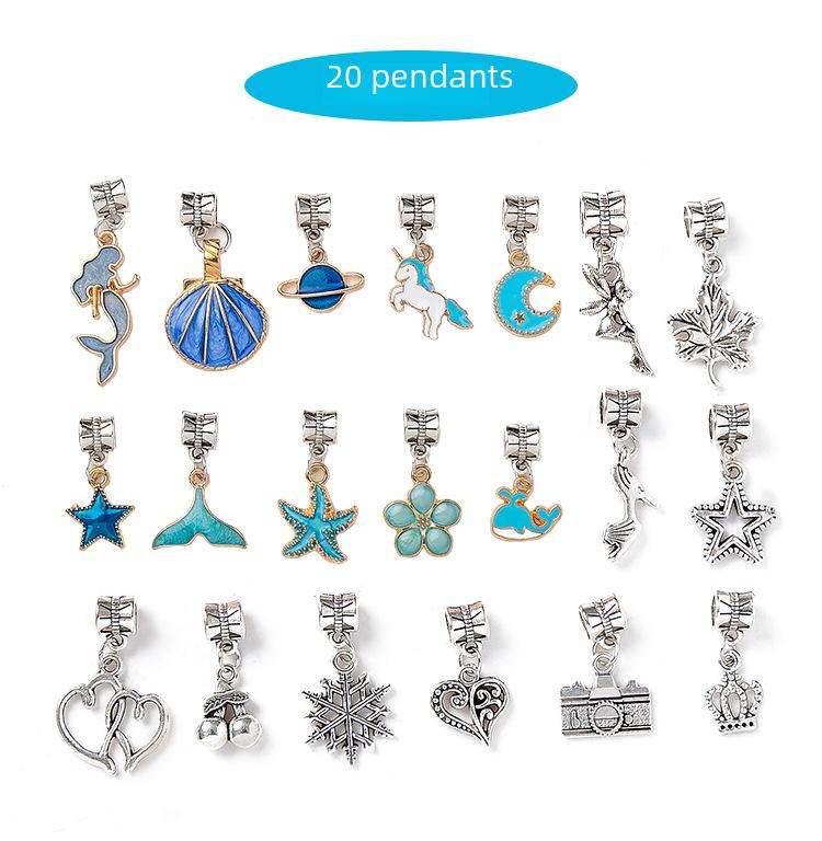 Product Introduction of Cross-Border Hot-Selling Children's Handmade Crystal Loose Beads Alloy Bracelet DIY Beading Material Kit Jewelry Accessories Gift Box Set 20