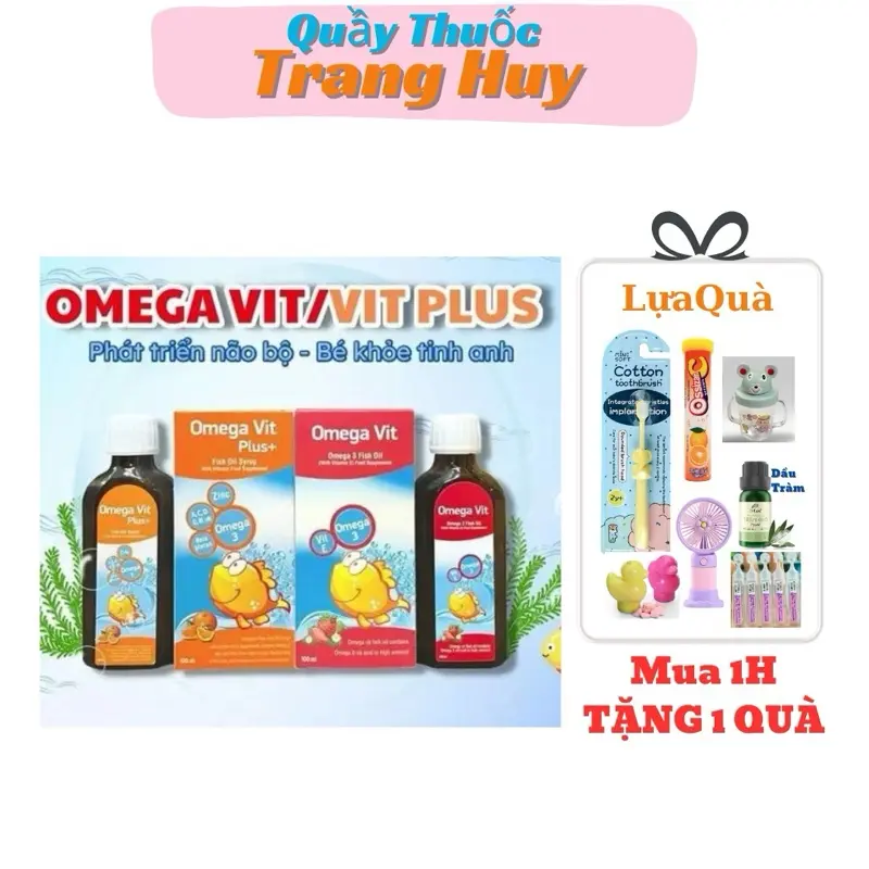Omega Vit ĐỎ Bổ Sung Omega 3,DHA,ALA,EPA giúp bổ não,sáng mắt cho bé
