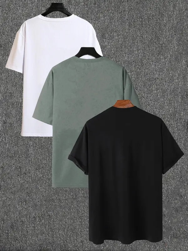 Unisex Men's Cartoon Face Print Drop Shoulder Tee, Regular Fit Casual Short Sleeve Round Neck T-shirt for Summer, Graphic Tees, Men's Clothes for Daily Wear 5