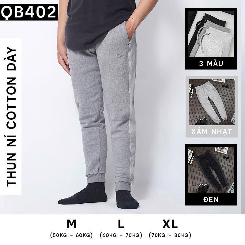 Quần thun dài nam vải nỉ ngoại cao cấp Menswear Pants Đen 0