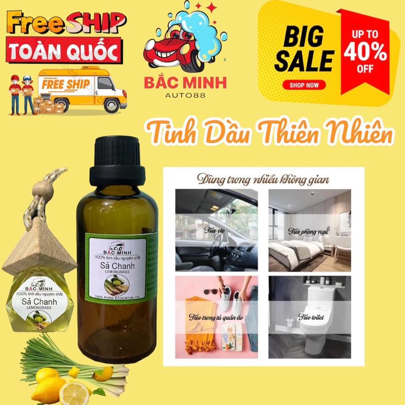 Tinh dầu chanh sả thiên nhiên treo xe oto, phòng ngủ nhỏ. Thanh lọc không khí, thơm dịu, khử mùi hôi, giảm say xe ( combo gồm 1 chai 50ml và 1 lọ treo có sẵn tinh dầu )Dầu Thơm