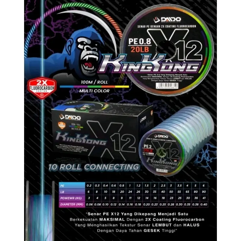 Benang PE DAIDO KINGKONG X12 Multicolor Connecting 0
