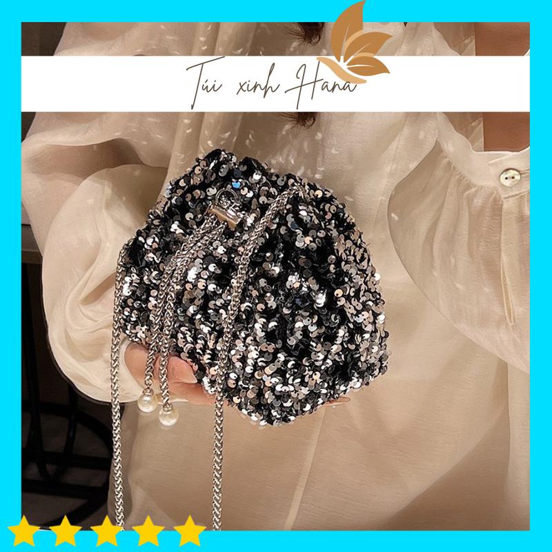 Túi Tote dạ hội đính sequin sang trọng SPT61 - Túi đeo vai chuỗi Sequin, Túi tiệc tối quà tặng Sequin, Túi đeo chéo tua rua