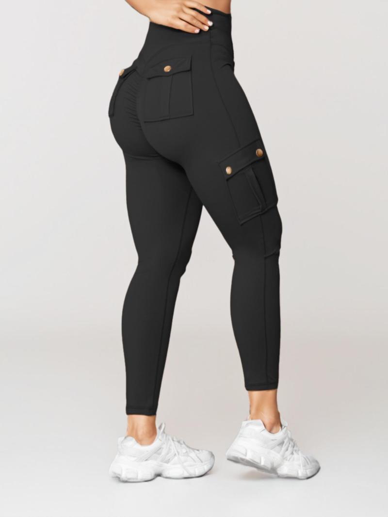 Product Introduction of Women's Solid High Waist Pocket Sports Outdoor Pants, Casual Comfy Breathable Skinny Pants for Yoga Gym Workout, Ladies Sportswear for All Seasons 9