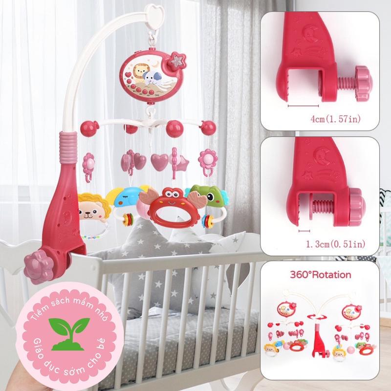 Đồ chơi treo nôi phát nhạc xoay tự động có đèn phát nhạc ru ngủ cho bé Be toy hộp trò sơ sinh cây