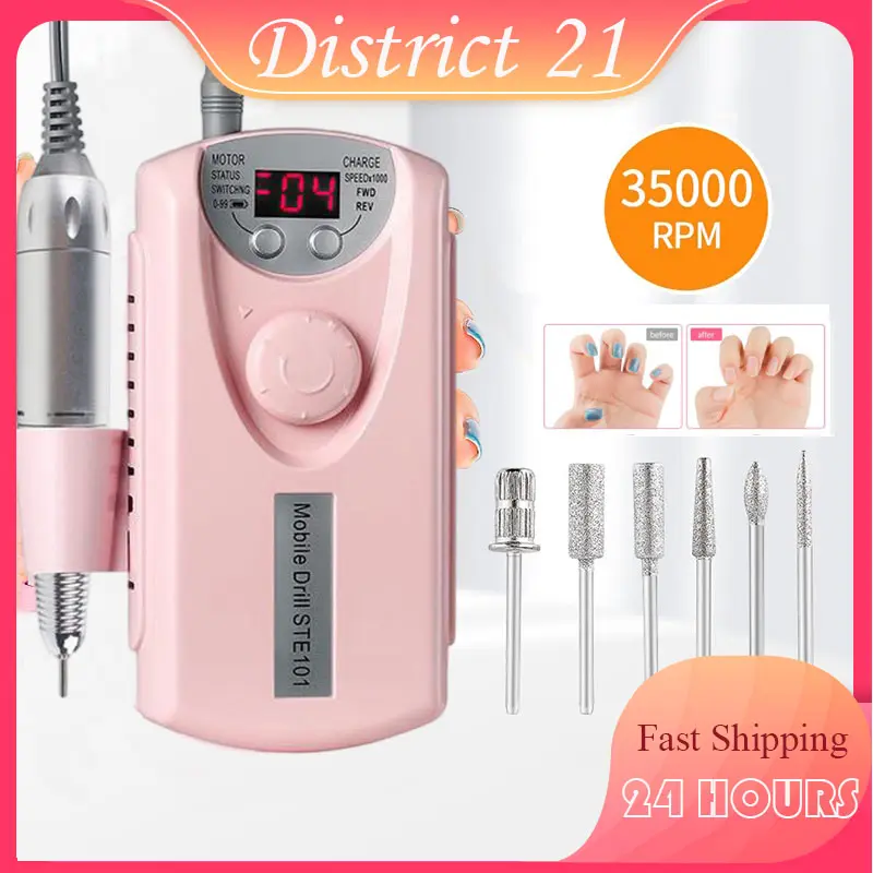 Rechargeable Electric Nail Drill Polisher Grinding Untuk Manicure Nail Cutter Device