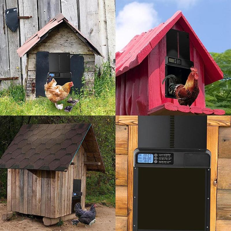 Automatic Chicken Cage Door, Waterproof Chicken Cage Door with Timer Device, Chicken Cage Accessory for Farm 5
