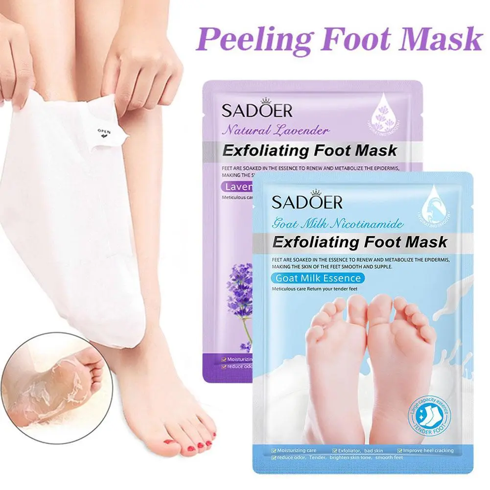 Exfoliate and Moisturize with Lavender Goat Milk Foot Mask for Tender and Smooth Feet Luxe Foot O8P0