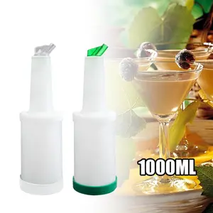1000ML Botol Sirup Plastik PE - Store and Pour Jar Juice Syrup Container Wadah Cairan Alat Bar Mixing Bartender
