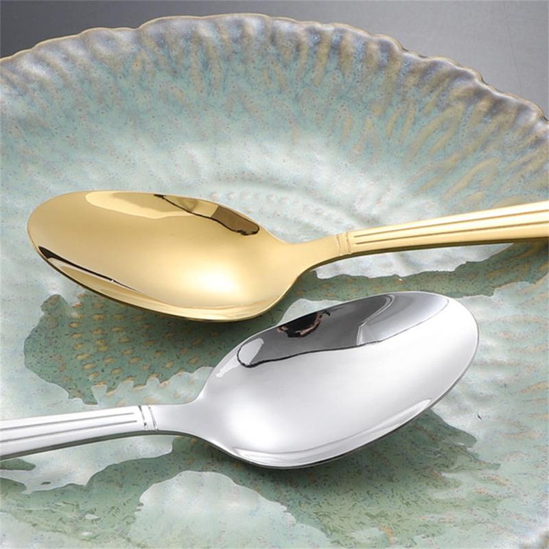 Dessert Spoons Hotel Western Steak  and Fork Set Western Tableware , Fork, Spoon, Coffee Spoon, Set of 4 Kitchen Cutlery Stainless Steel Cutlery 3