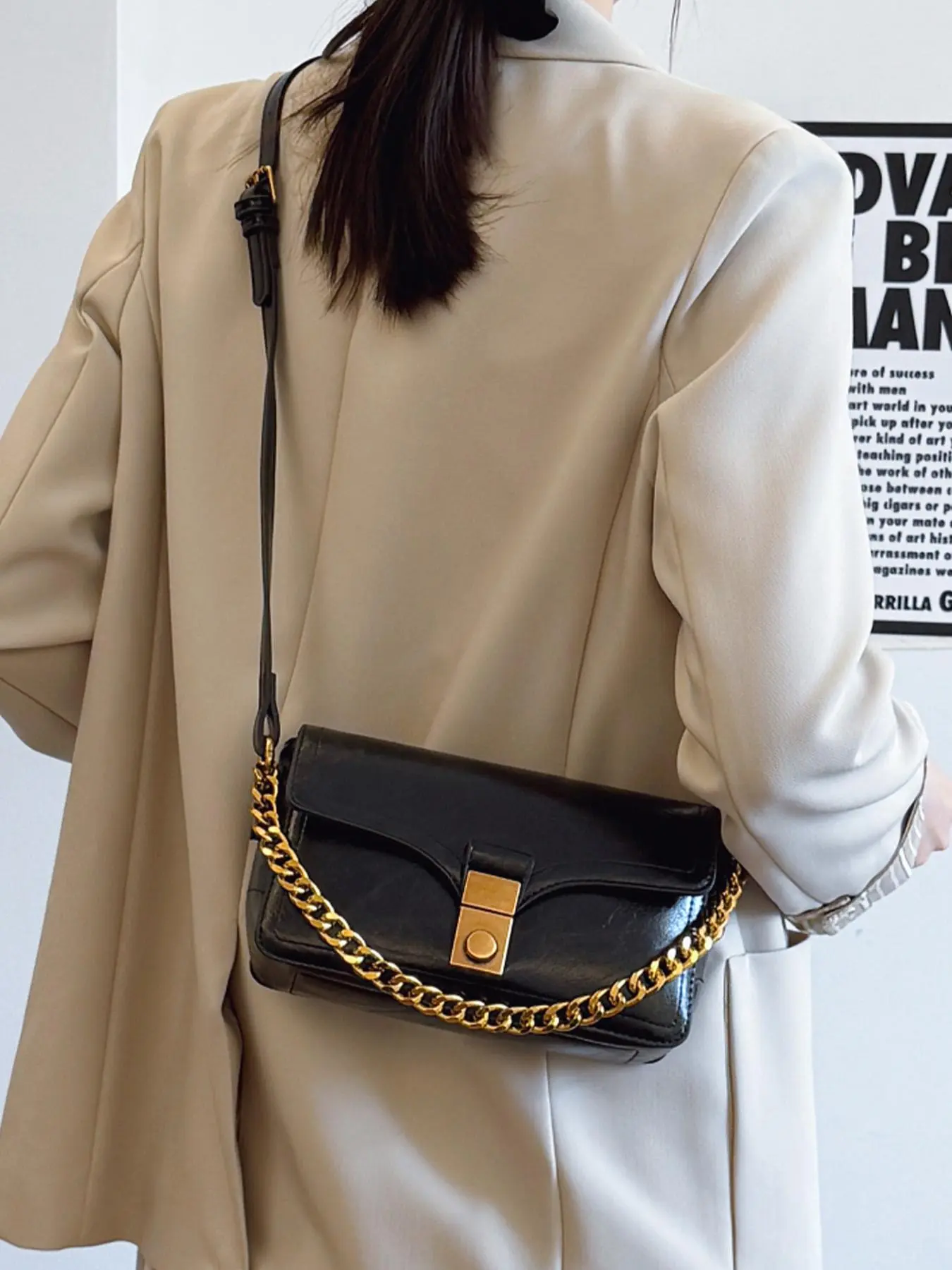 Women's Fashion Chain Strap Crossbody Bag, Casual Versatile Shoulder Bag for Daily Commuting, Trendy All-match Commuter Bag for Work, School