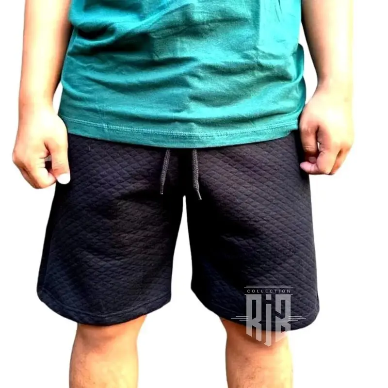 [PROMO DIAMONT KNIT TIMBUL] paket 4 pcs celana pendek Surfing pria wanita comfort Garis Nyaman diamond knit celana Distro Dewasa Rib Pant boardshort Diamont Knitt Boxer Tebal Adem Kain Timbul-RJB Lembut Melar Santai Combed Katun 1