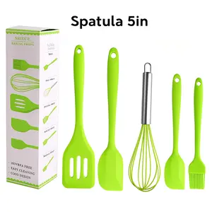 SPATULA SILIKON 5 IN 1 Set Alat Masak Sutil Scrap Kocokan Silicone Anti Lengket Food Grade Tahan Panas Serbaguna Kitchenware SPATULA SILIKON 5 IN 1 Set Alat Masak Sutil Scrap Kocokan Silicone Anti Lengket Food Grade Tahan Panas Serbaguna Kitchenware