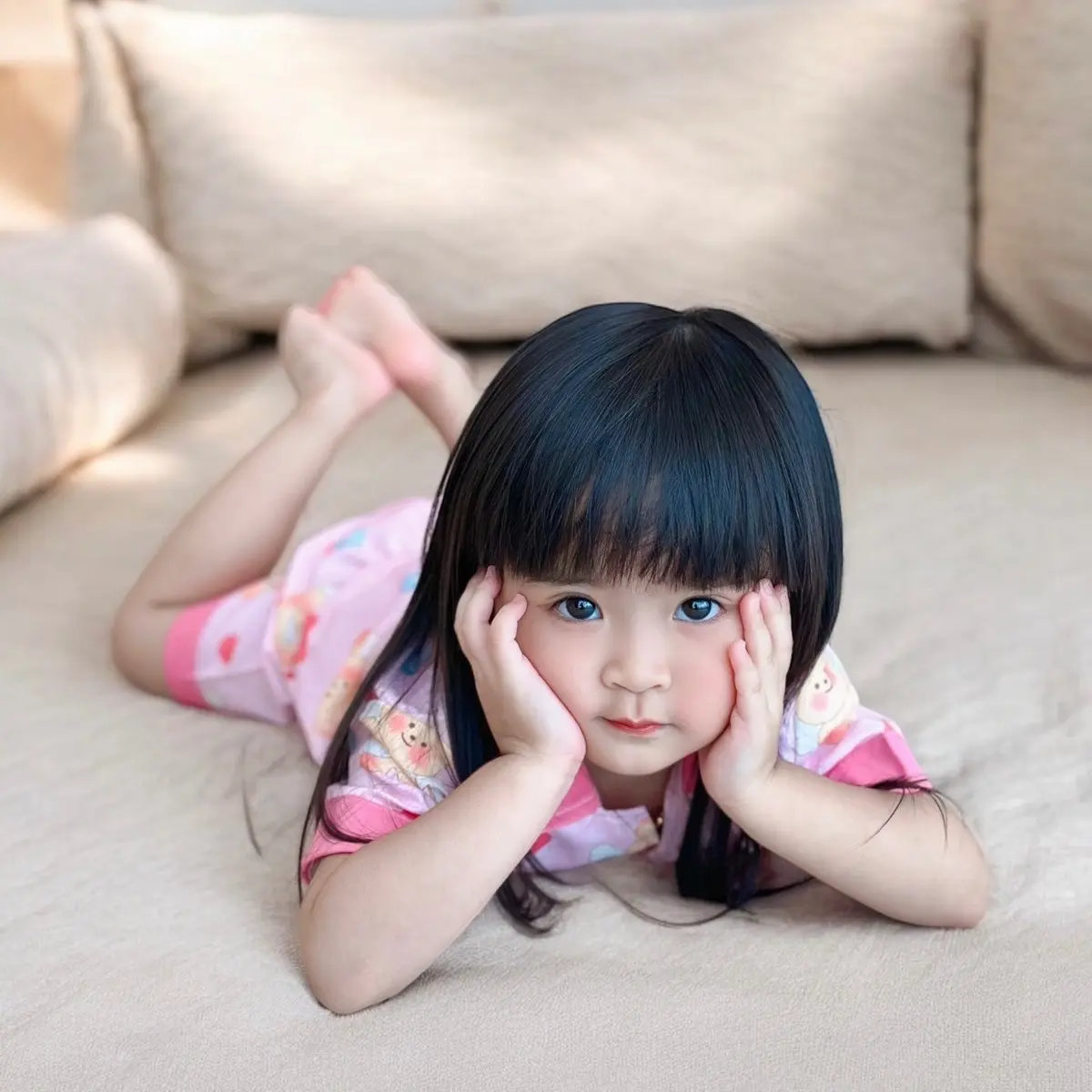 ชุดนอนเด็กลายใหม่ น้องหมีเนย ผ้านิ่ม ใส่สบาย น่ารัก เด็กหญิง เด็กผู้ชาย