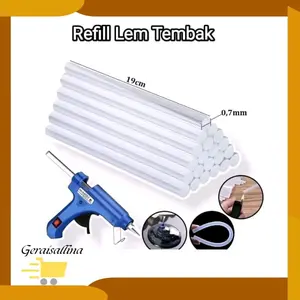 REFILL LEM TEMBAK DIAMETER 7mm PANJANG 20cm REFILL LEM 12cm