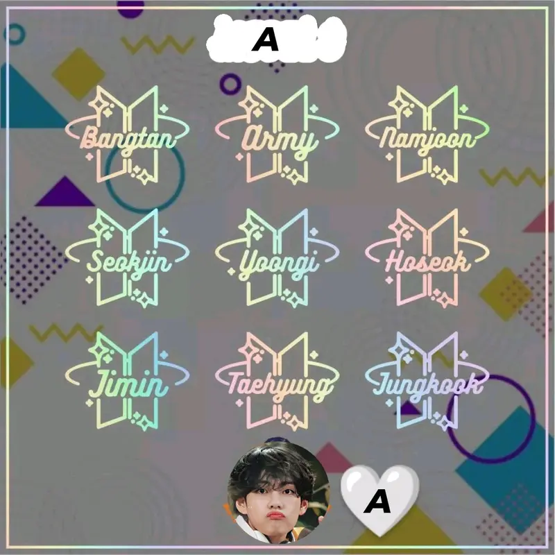 STIKER NAMA BTS LOGO LIGHSTICK HOLOGRAM ARMYBOM 0