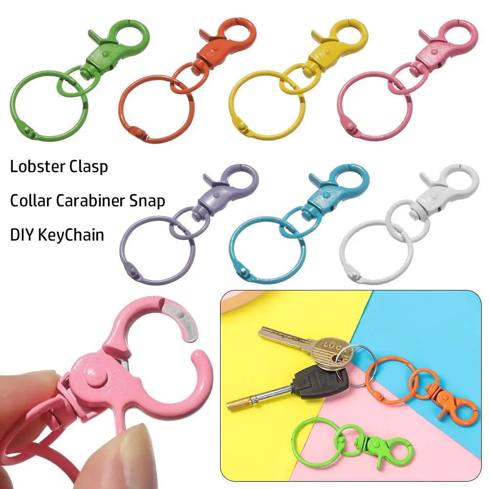 Making Split Ring DIY KeyChain Hook Lobster Clasp Collar Carabiner Snap Bags Strap Buckles