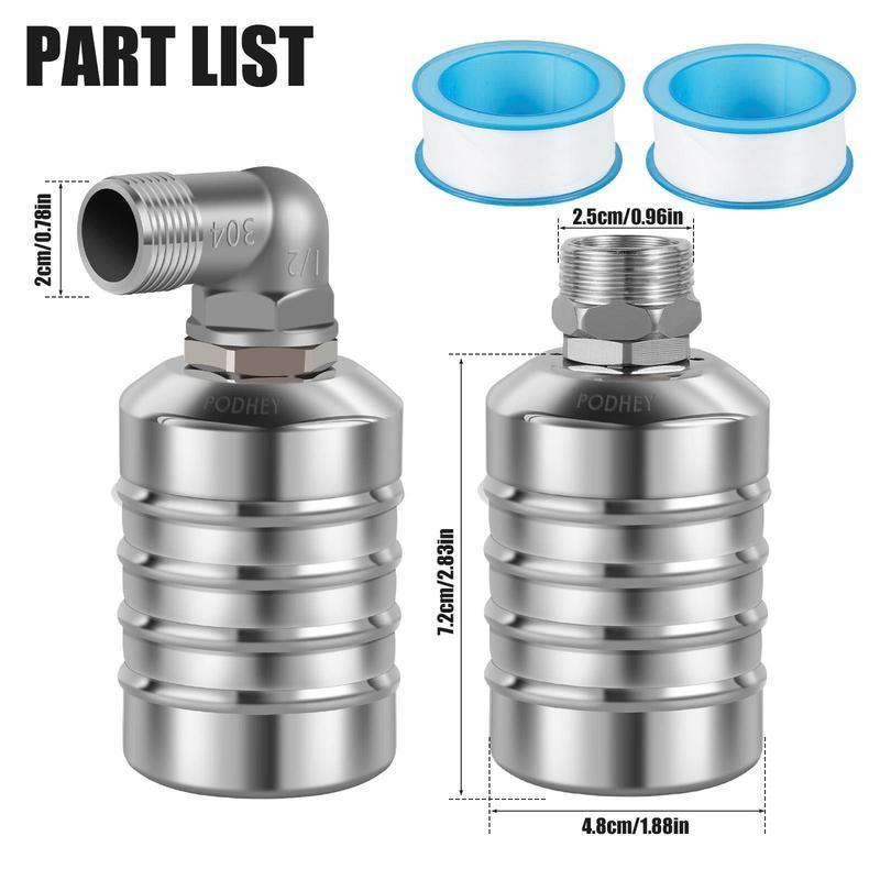 2 Hitungan Katup Apung Kontrol Level Air 304 Stainless Steel Katup Bola Apung Mini Sepenuhnya Otomatis Mati Otomatis Tangki Air Katup Pengontrol Level Air Aman Asupan Air Atas/Samping 0