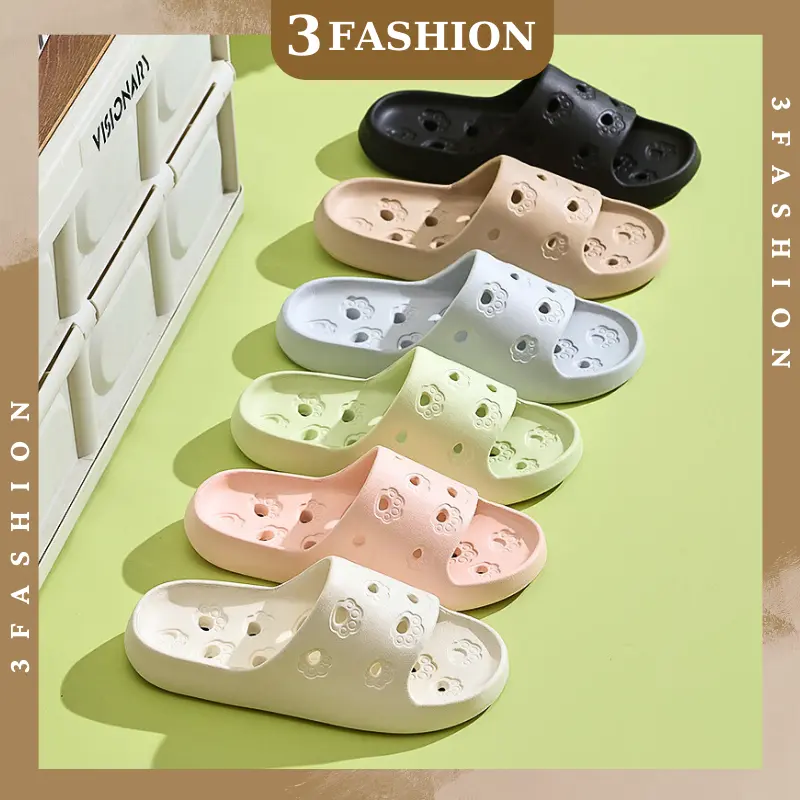 (HCM) Dép nhựa đi trong nhà, văn phòng có size nam và nữ nhựa mềm nhẹ êm chân chống trơn 3Fashion - 3000