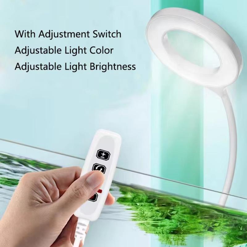 Lighting LED Clip on Aquarium Light 8W USB Plug Fish Tank Lamp Waterproof Adjustable Brightness Fish Light Clamp Aquariums Decor 5