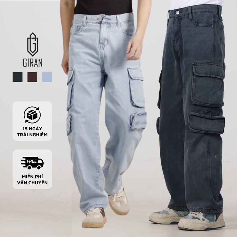  Quần Jean Túi Hộp GIRAN CP0002 Form Rộng Đáy Sâu Siêu Hack Dáng Màu Nâu Xanh Xanh Đen 