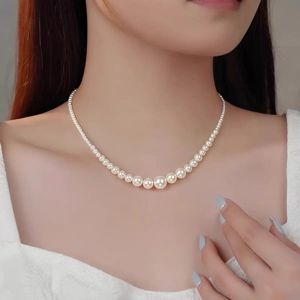 Vòng cổ Ngọc trai đuổi cho áo dài, pháp phục - Phụ kiện xinh