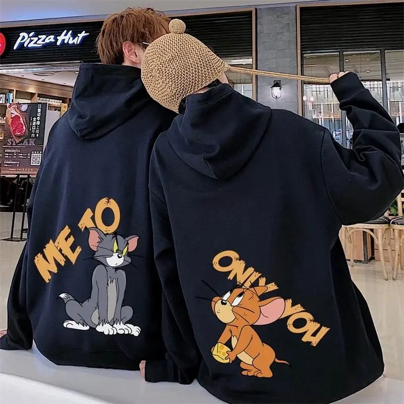 switer couple TOM&JERRY / sweater couple pasangan sahabat / hoodie couple boba kekinian keren oversize 0