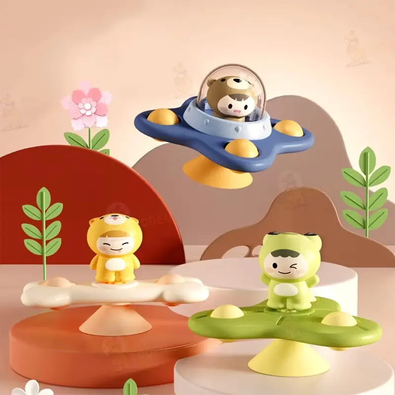 Spinner mainan Bayi, bisa ditempel dan berputar lama 0