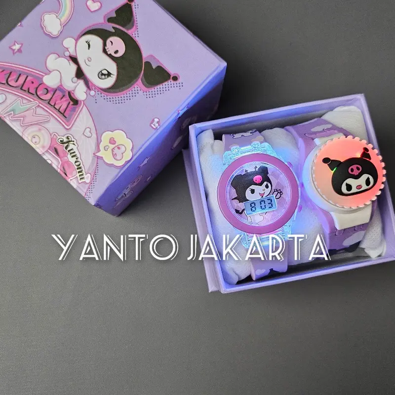 Jam tangan anak perempuan lampu spinner 2 in 1 4