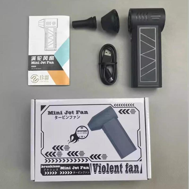 Product Introduction of 110000RPM Mini Turbo Jet Fan, 1 Count Rechargeable 3-speed Adjustable Car Cleaning Dust Blower with LED Light, Car Cleaning Tool for Car Interior & Exterior 7