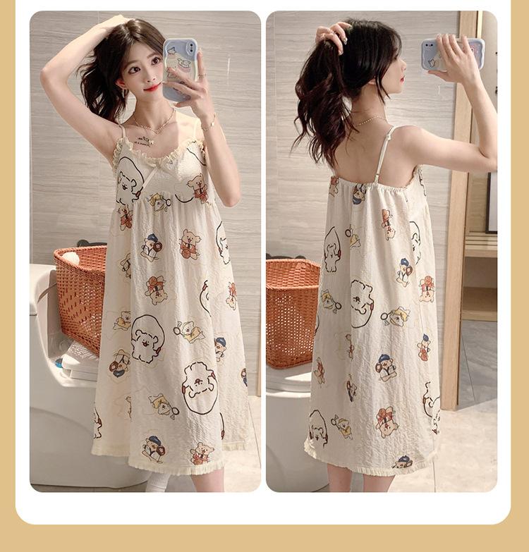 Product Introduction of Đồ Ngủ, Phong Cách Thanh Lịch, Váy Ngủ Mùa Hè Cho Nữ, Có Thể Mặc Ngoài Trời, Nhăn Bong Bóng, Có Đệm Ngực, Váy Ngủ Có Thể Tháo Rời Làm Bằng Bông, Thoải Mái Và Thoáng Khí, Thích Hợp Mặc Thường Ngày 27
