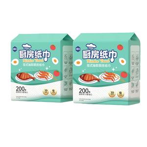Tuala Kertas Dapur, Manhua, Isi Rumah, 200 Helaian, Pakai Buang, Penggunaan Dwi Kering dan Basah, Kain Malas, Sesuai untuk Pembersihan Restoran, Tuala Kertas, Dropshipping Tersedia Supplies Tisu span  basuh  pinggan