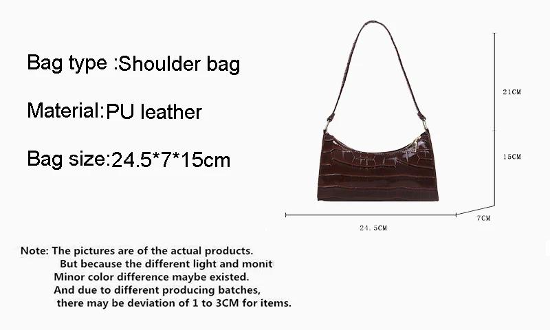 Product Introduction of Fashion PU Leather Bags for Women Alligator Pattern Armpit Handbag Female Small Underarm Messenger Bag Purse 1