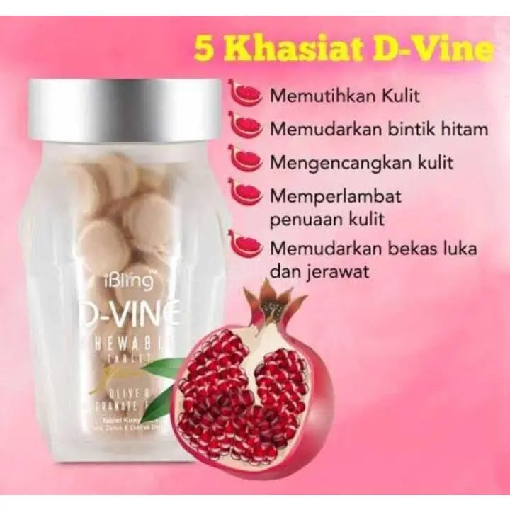 D vine Collagen Isi 50 Original Permen Collagen Pemutih Kulit  original