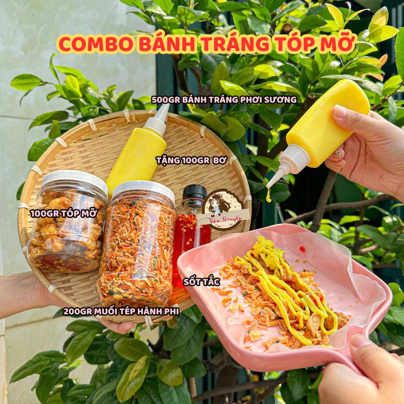 Combo tóp mỡ sốt tắc bánh tráng tặng bơ. TẶNG quà khi mua trên livestream. Bánh tráng Vân Nguyễn Gia Vị Nước Sốt
