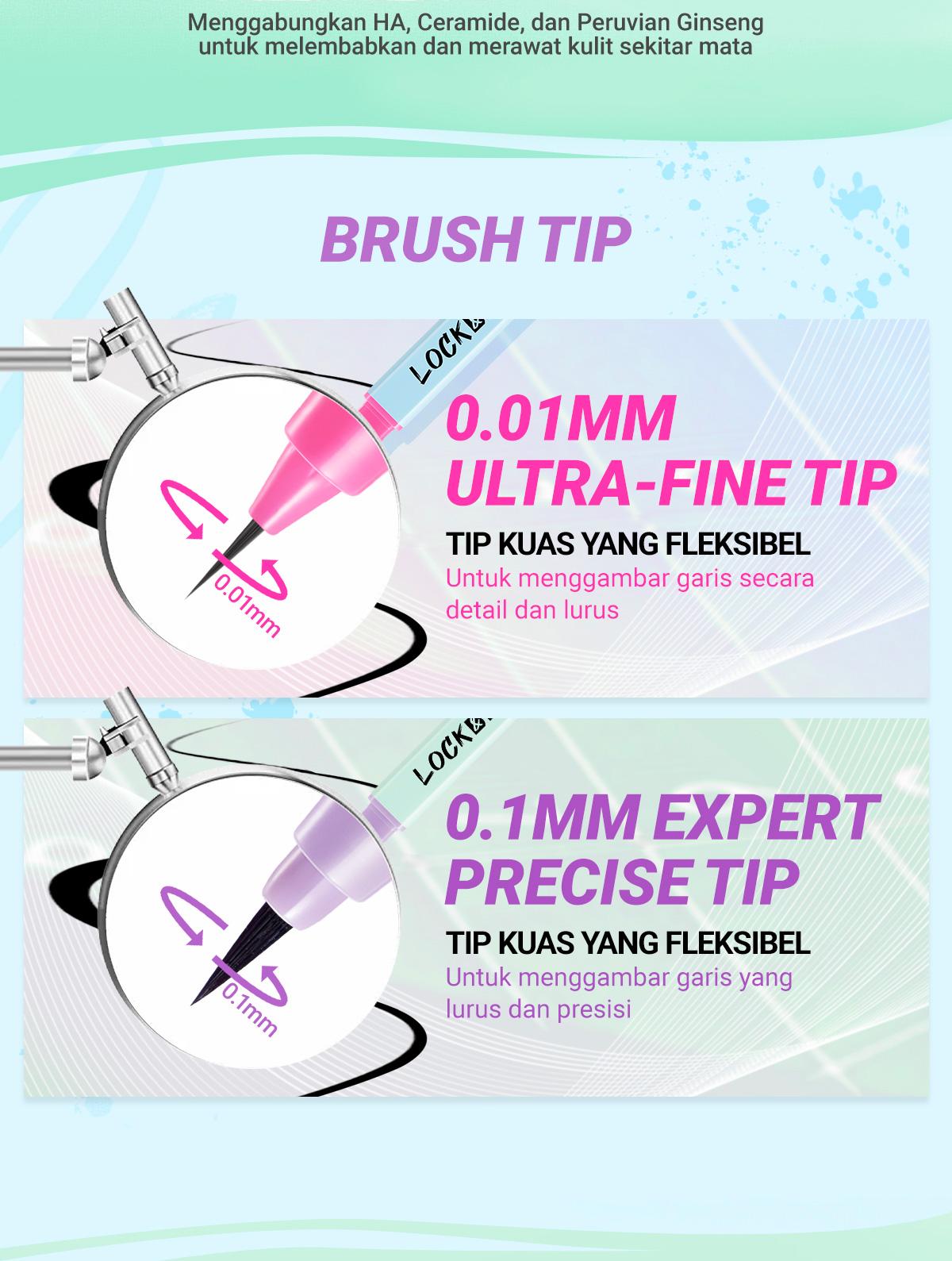 DAZZLE ME Lock & Wing! Duo Eyeliner Series Hyper Stay and Hyper Slim Smudgeproof Transferproof Waterproof Eyeliner Expert Tip DAZZLE ME Lock & Wing! Duo Eyeliner Series Hyper Stay and Hyper Slim Smudgeproof Transferproof Waterproof Eyeliner Expert Tip