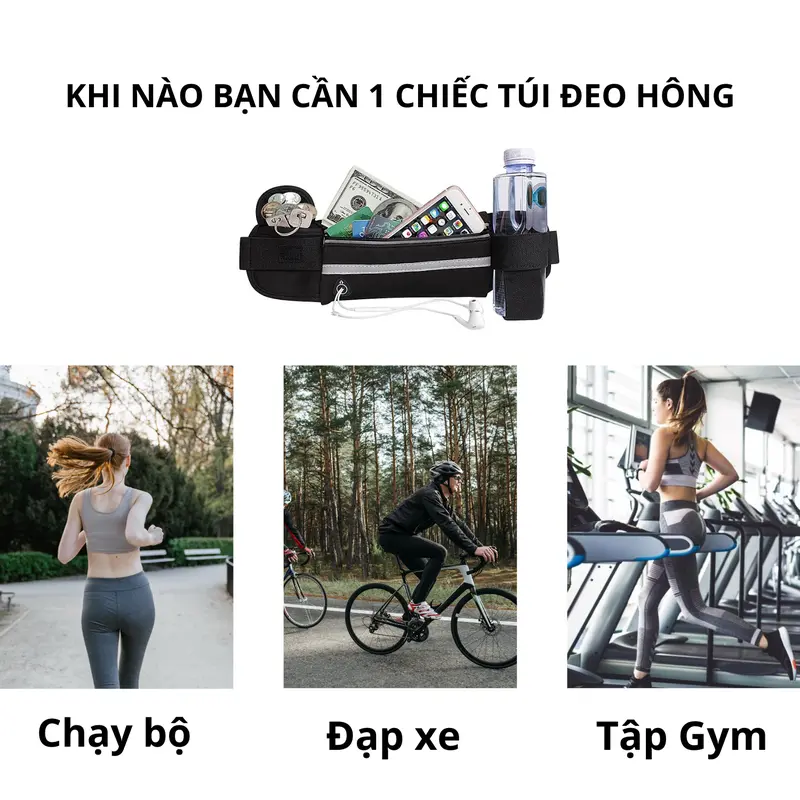 Túi đeo hông chạy bộ tiện dụng - Túi đeo hông thể thao du lịch thời trang 3