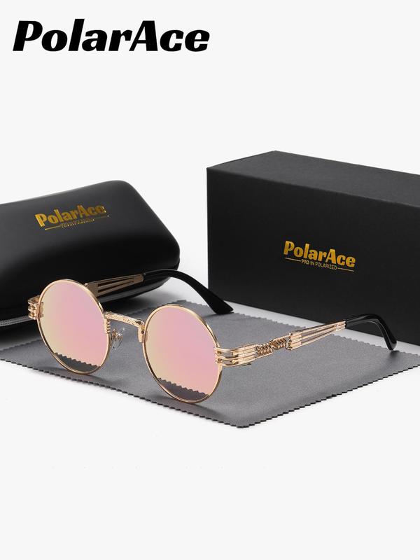 Unisex Vintage Round Frame Sunglasses, Trendy Casual Sunglasses for Everyday Use, Fashion Accessories for Outdoor Activities 5