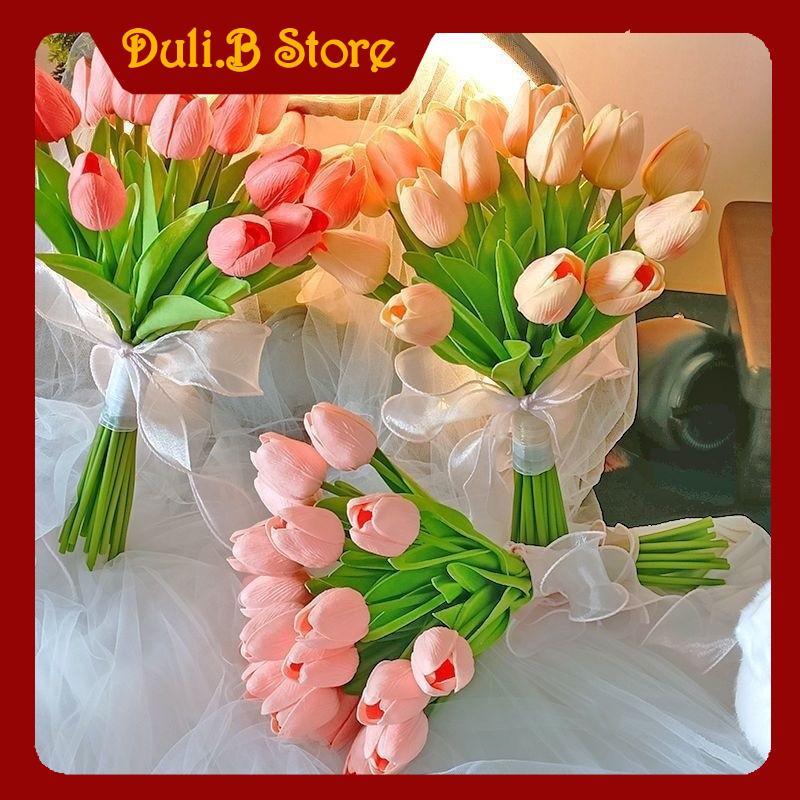 [ 10 Bông ] Hoa Tulip Giả Decor Trang Trí Nhà Cửa Nhiều Màu Sắc 35cm - Duli.B Home
