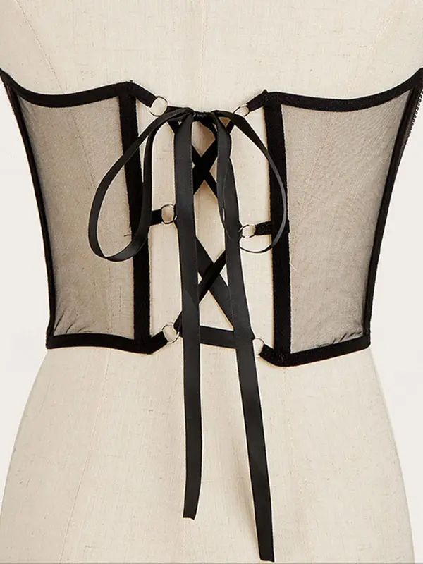 Women's Fashionable Chain Decorated Corset Belt,  New Trend All-match Adjustable Corset Belt for Party, Daily Clothing Decor for Girl 3