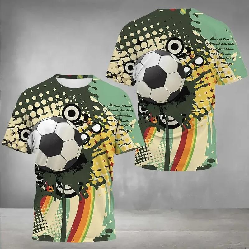 Product Introduction of 2024 NEW Fashion Football T-shirt for a short-arm sportsman Tees summer comfortable breathing clothes o-neck casual upstairs 4