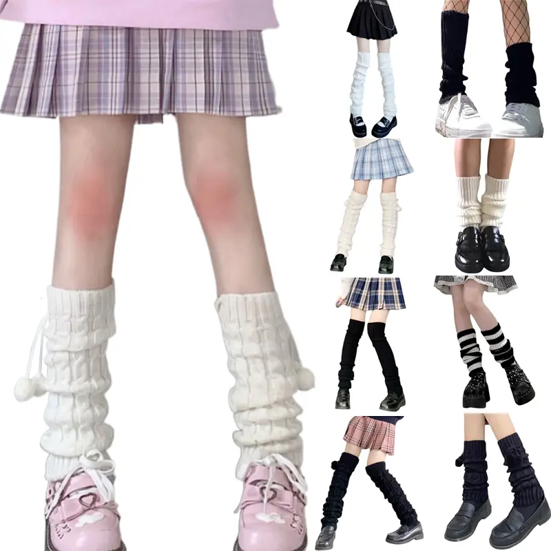 Women's Knitted Leg Warmers, Solid Color/Stripe Elastic Leg Cover, Casual Simple Style Protector ,Cute,Soft,Comfortable,Fitted,High-quality,Fashion,Elastic,Daily Wear