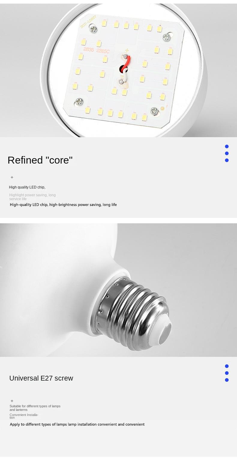 Product Introduction of LED Bulb Bright White Bulb Waterproof E27 Screw Bulb Photography Non-Strobe Household Lighting Bulb 14