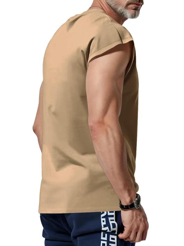 Men's Solid Round Neck Sleeveless Tee, Loose Casual Crew Neck Tank Top for Summer, Fashion Men's Clothes for Daily Wear 8