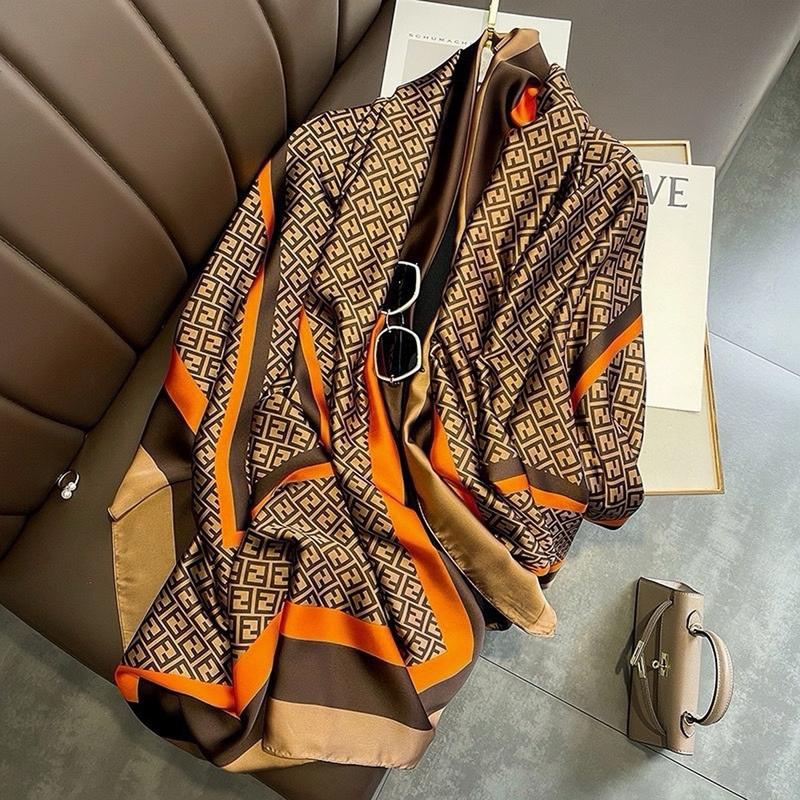   TẶNG KHUY CÀI Khăn lụa satin mỏng nhẹ choàng du lịch tạo kiểu đa năng kích thước 1m8x90cm Khăn Choàng Quàng Cổ  nhiều mẫu  