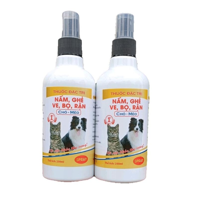 Xịt nấm ghẻ viêm da chó mèo - Hỗ trợ điều trị bệnh ngoài da, nấm ghẻ