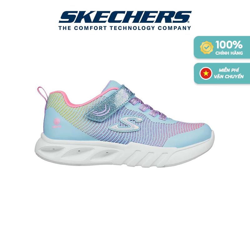 Skechers Bé Gái Giày Thể Thao Thường Ngày, Đi Học S-Lights Flicker Flash Lightweight - 303700L-LBMT Sneaker Sport Kids Tập Thể Dục Star 0