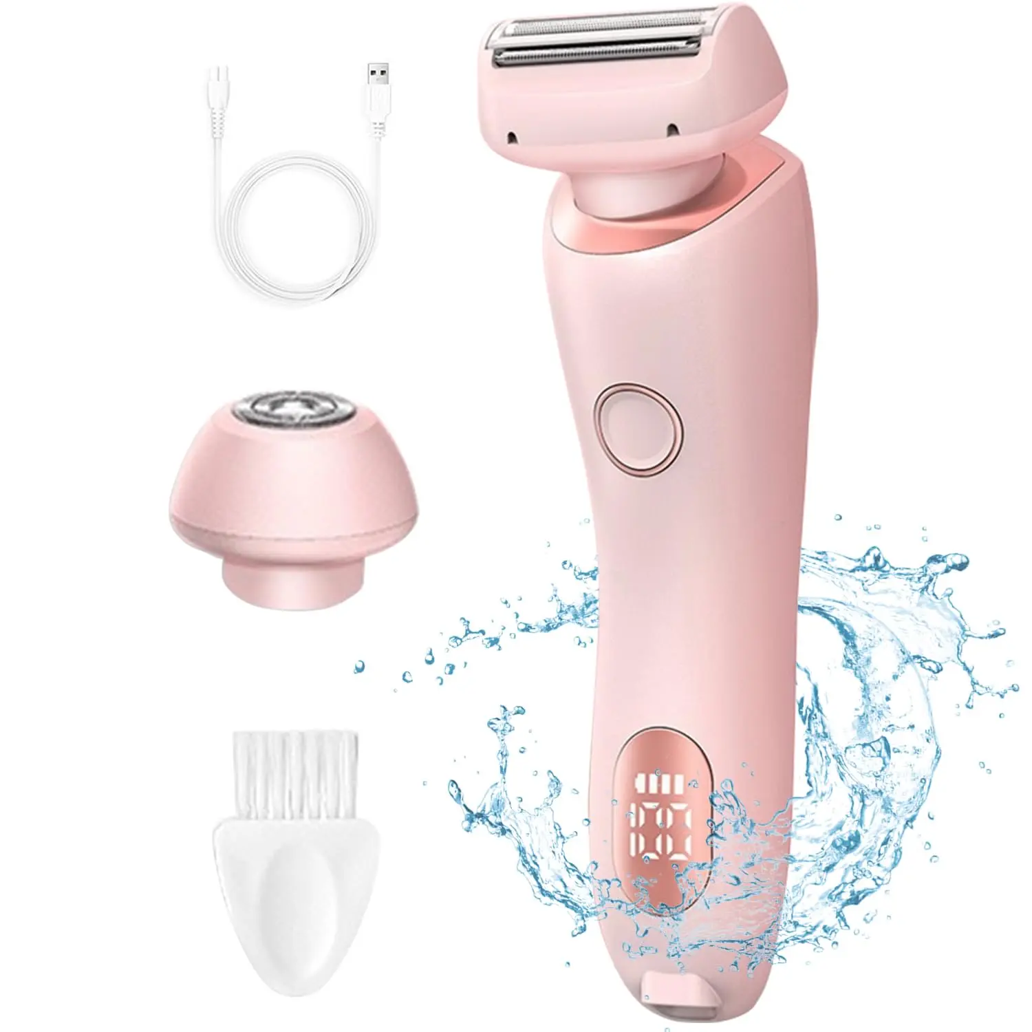 Electric Hair Removal Tool, 1 Box USB Rechargeable Portable Hair Removal Machine & Accessories, Waterproof Hair Removal Tool for Legs, Underarm, Arm, Bikini