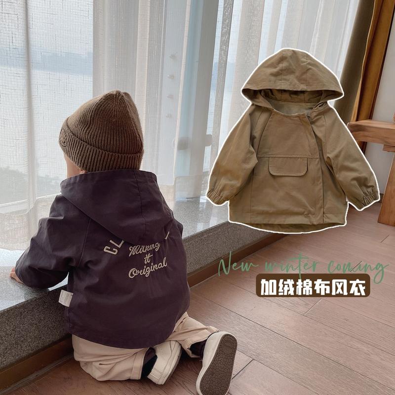 Baby Autumn and Winter Fleece-lined Anorak Male and Female Baby Nordic Embroidered Coat Baby Windcheater Western Style Autumn and Winter 0
